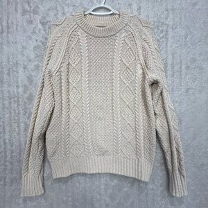 L.L. Bean Beige Cable Knit Sweater